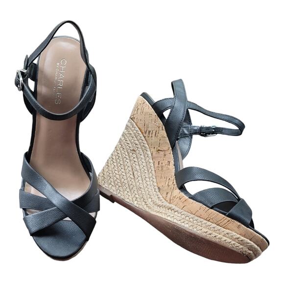 CHARLES BY CHARLES DAVID Lazaro Platform Sandals Women's Size 8.5M Wedge Heels - Picture 1 of 7